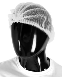 Farm: BOUFFANT CAP FOOD GRADE - 21", White, Double Elastic (x100)