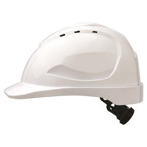 Head Protection: VENTED HARD HAT WITH RATCHET SIZE ADJUSTER, 9 VENTS.  FULLY CERTIFIED, ABS MATERIAL MANY COLOURS AVAILABLE