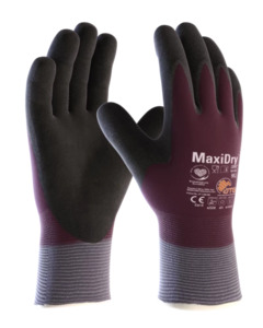Hand Protection: MAXI-DRY ZERO SAFETY GLOVES - Food Industry, Freezer Gloves, Fully Coated Nitrile Butadiene Cut Protection Rubber