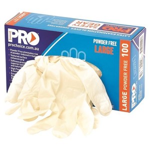 Hand Protection: DISPOSABLE LATEX POWDER FREE GLOVES - BOX OF 100