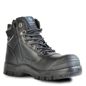 Footwear: BT ATLAS SAFETY BOOT, STEEL TOE & MIDSOLE, ZIP SIDE,