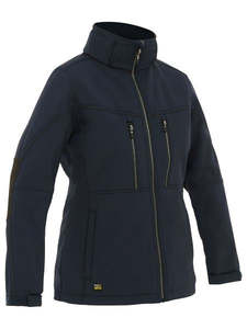 Ladies Wear: FLEX SOFTSHELL WOMENS JACKET -  Showerproof, Fleece Lining, Zip Off Hood