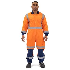 Overalls: HI VIS OVERALLS, TTMC-W17 , X-BACK, RIPSTOP COTTON, ZIP