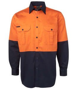 HI VIS WORK SHIRT - Long Sleeve | Cotton