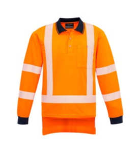 HI VIS POLO SEGMENTED TAPE LONG SLEEVE POLO - SYZMIK, TTMC-W