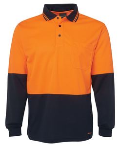 TRADITIONAL LONG SLEEVE POLO - Hi Vis, Polyester, 160 gsm, Micro Mesh, Moisture &hellip;