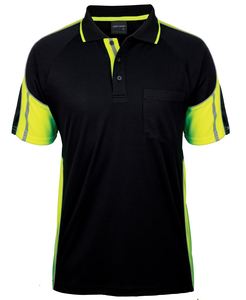 STREET POLO - Hi Vis Panels, Reflective Strips, Polyester, Quick Dry Micro Mesh Fabric