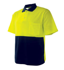 Polos: HI VIS POLO POLYCOTTON, Bocini, Short Sleeve