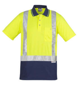 Polos: VISPRO HI-VIS POLO SHIRT - Day/Night Use | Reflective Tape | Short Sleeve