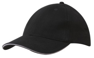 Headwear 1: Brushed Heavy Cotton Sandwhich Trim Cap
