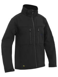 Jackets Outerwear: BISLEY PRO SOFTSHELL JACKET - 320 gsm Heavyweight, Showerproof, Detachable Hood, Warm Lining