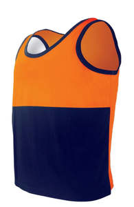 HI VIS POLYCOTTON WORK SINGLET BOCINI - Mid Weight, Breathable, Anti Bacteria Treated