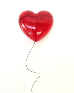 Hearts Afloat - Red - Vitality Art Studio