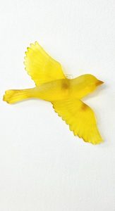 Set of Five Resin Birds - Caramel Glass-Effect - Vitality Art Studio