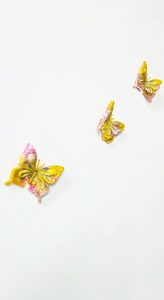 Products: Resin Butterfly Set - Mustard/Pink - Vitality Art Studio