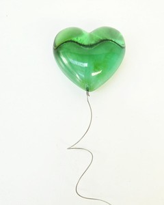 Hearts Afloat - Green - Vitality Art Studio