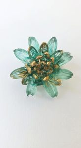 Products: Petite, Resin Floral Brooch - Seagreen - Vitality Art Studio
