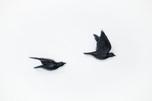Mother and Child - Obsidian Resin Bird Pairs - Vitality Art Studio