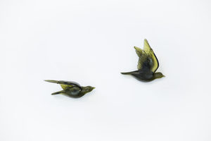 Mother and Child - Olive Resin Bird Pairs - Vitality Art Studio