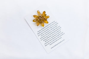 Petite, Resin Floral Brooch - Caramel - Vitality Art Studio