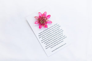 Petite, Resin Floral Brooch - Pink - Vitality Art Studio