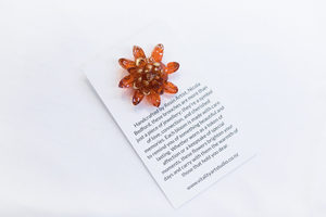 Petite, Resin Floral Brooch - Tangerine - Vitality Art Studio