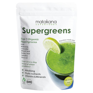 Gluten Free: Matakana Superfoods SuperGreens Top 7 Super green powders 200g pouch