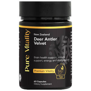 Pure Vitality Deer Antler Velvet - Premium Vitality 60 Caps