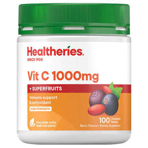 Healtheries Vit C 1000mg with Superfruits 100 Chewable Tablets