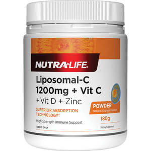 Liposomals: Nutralife Liposomal-C 1200mg + Vit C + D + Zinc 180g