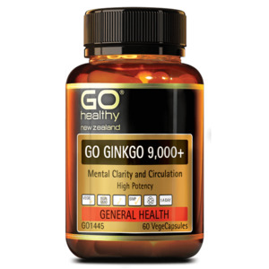 Ginkgo: Go Healthy Go Ginkgo 9,000+ 60 Veggie Caps