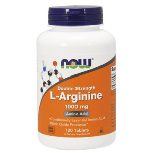 L Arginine: Now Foods Double Strength L-Arginine 1000mg 120 Tabs