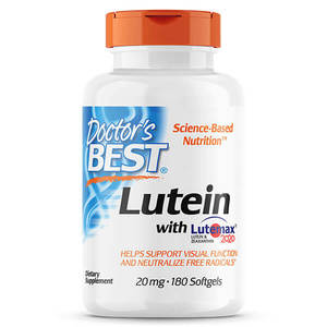 Doctor's Best Lutein Featuring Lutemax 20mg 180 Softgels