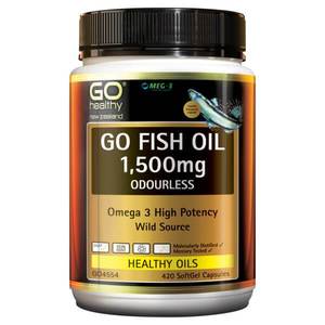 Omega 3 6 9: Go Healthy Go Fish Oil 1500mg Odourless 420 Capsules