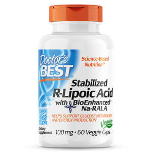 Doctor's Best Stabilized R-Lipoic Acid with Na-RALA 100mg 60 Veggie Caps CL&hellip;