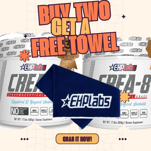 All Except Gift Cards: I see double deal - 2 x EHPLabs CREA-8 500g with EHP Labs workout towel