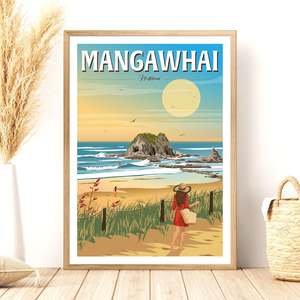 Mangawhai Summer Days Travel Poster, New Zealand