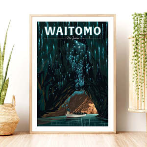 Waitomo Travel Poster, New Zealand