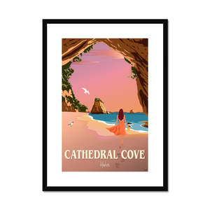 Cathedral Cove Sunrise Framed & Mounted Print