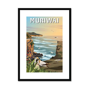 Framed Posters: Muriwai Framed & Mounted Print