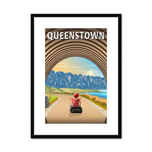 Queenstown Luging Framed & Mounted Print