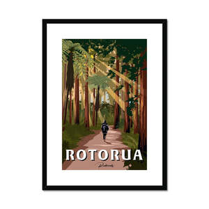 Framed Posters: Rotorua Redwoods Framed & Mounted Print