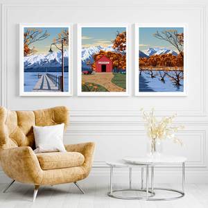 Bundles: Glenorchy Triptych Travel Poster Set, New Zealand