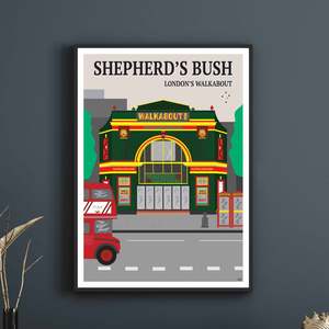 Shepherd's Bush Walkabout Travel Poster, London