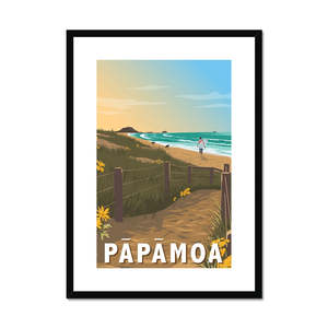 Papamoa Mount View: Pāpāmoa Beach Framed & Mounted Print