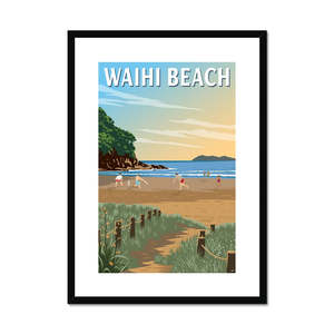Waihi Beach, NZ Framed & Mounted Print