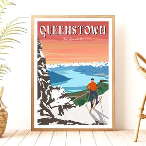 Queenstown The Remarkables: Queenstown - The Remarkables - Travel Poster, New Zealand