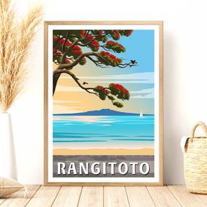 Rangitoto: Rangitoto Travel Poster, New Zealand