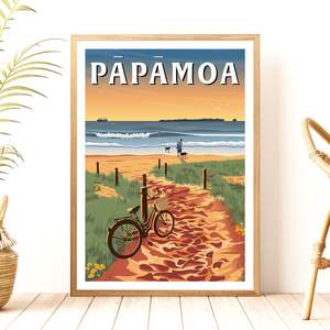 Bay Of Plenty: Papamoa - Motiti - Travel Poster, New Zealand