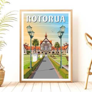 Bay Of Plenty: Rotorua Travel Poster, New Zealand